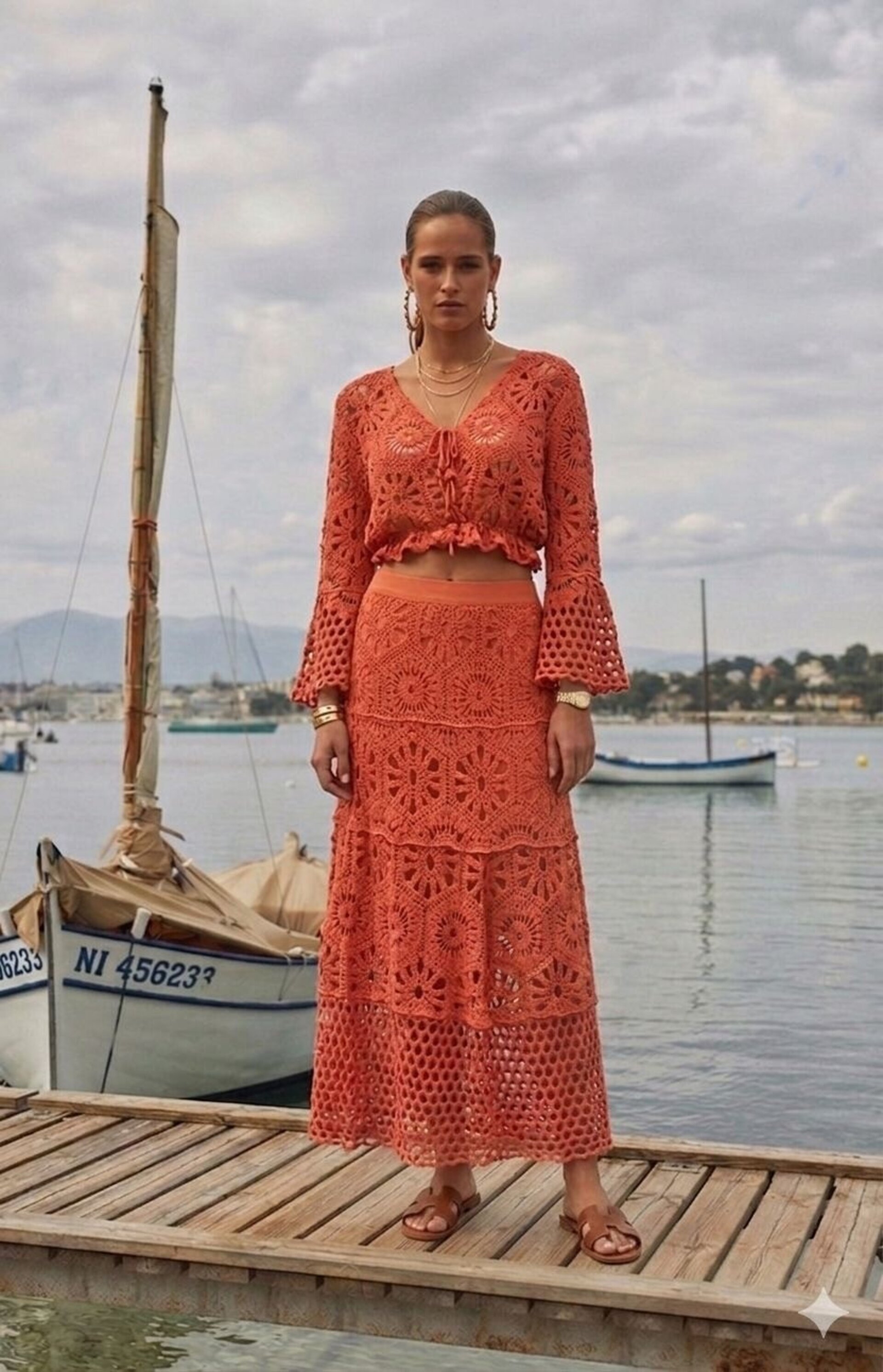 Conjunto Crochet Coral - 1