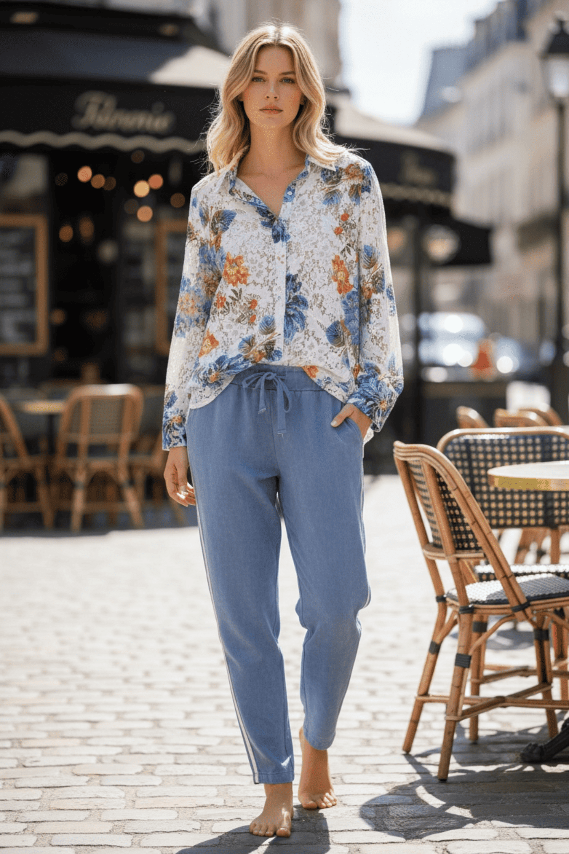 Camisa Floral Azul - 2