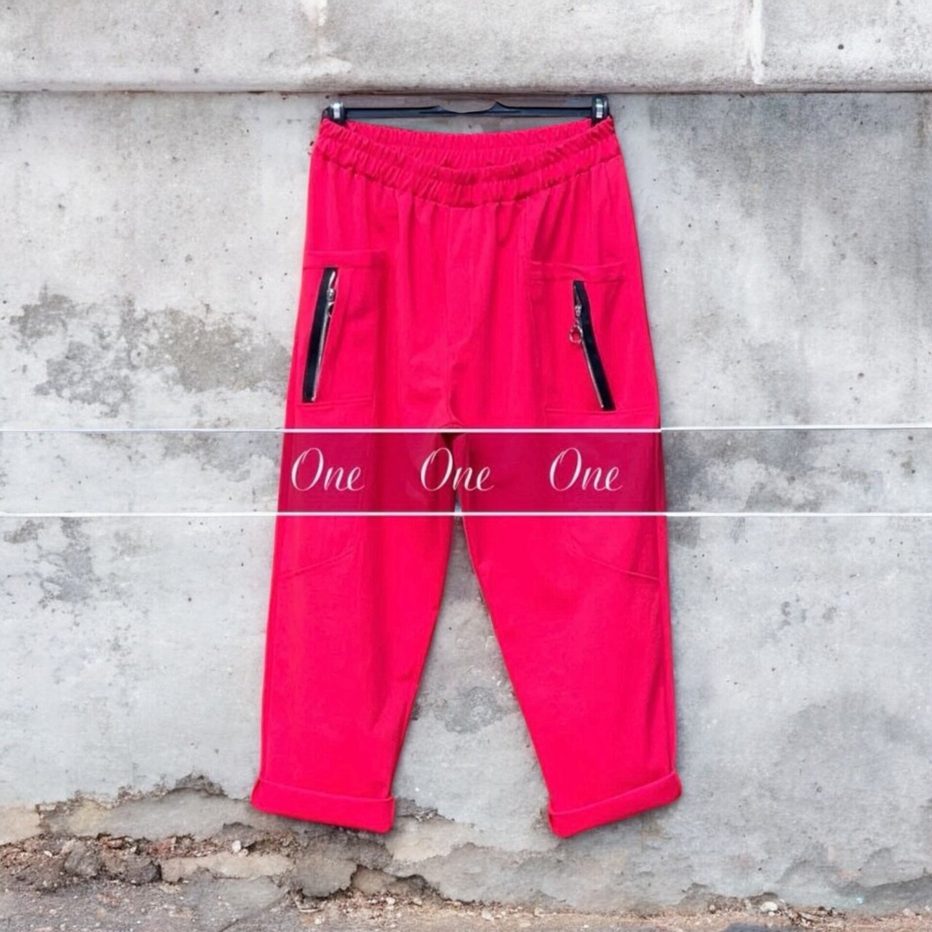 Pantalón Cremallera rojo - 3