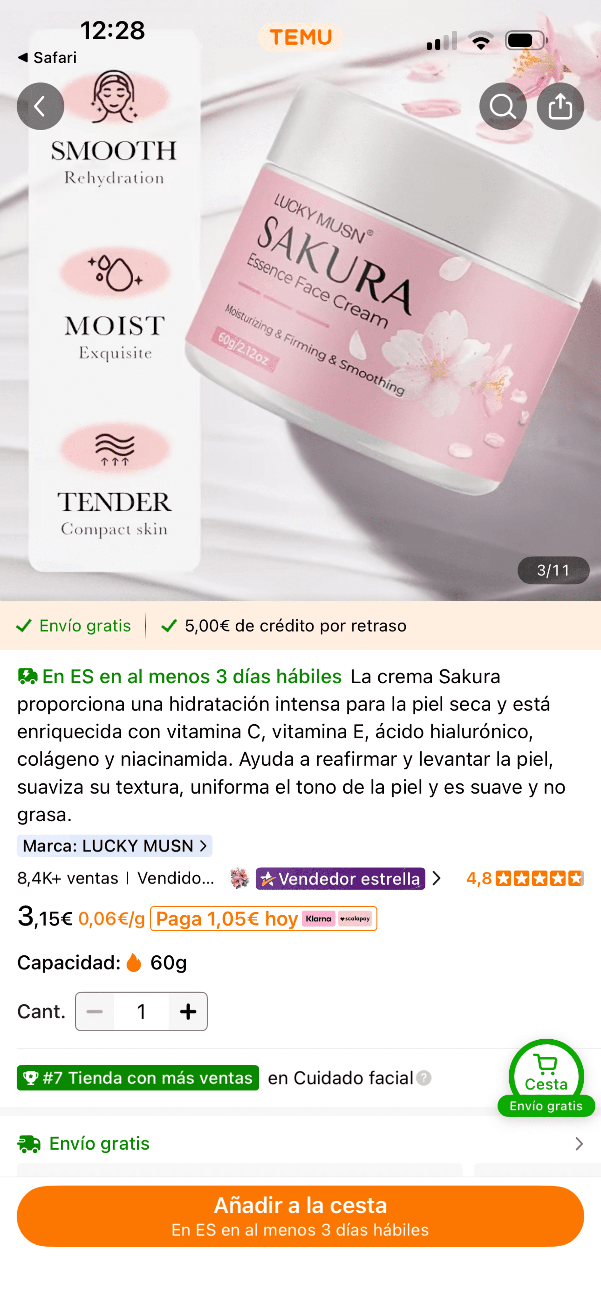 SADOER Sakura Collagen Firming Elasticity Cream - 3