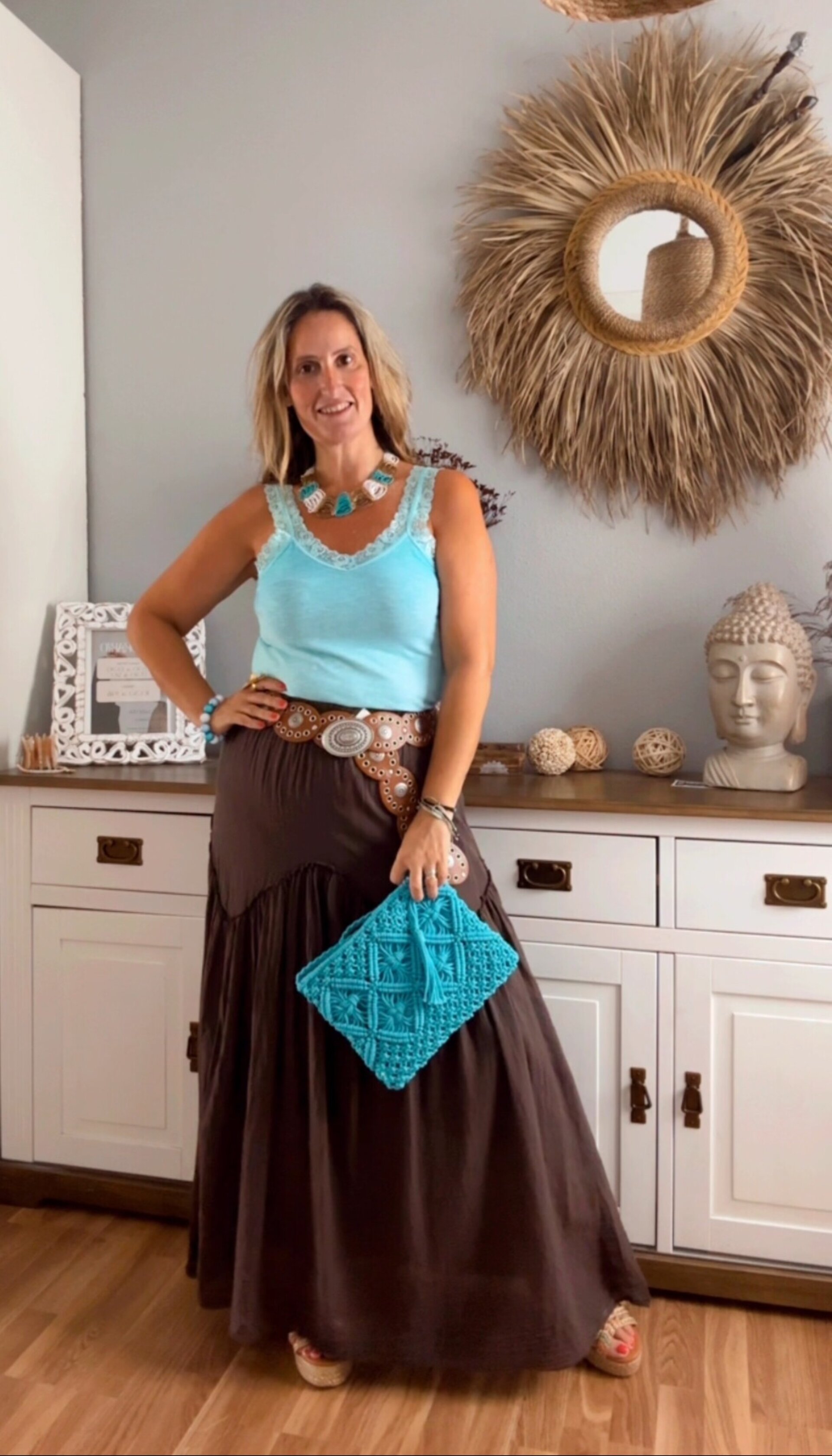 Bolso Macramé Turquesa - 3