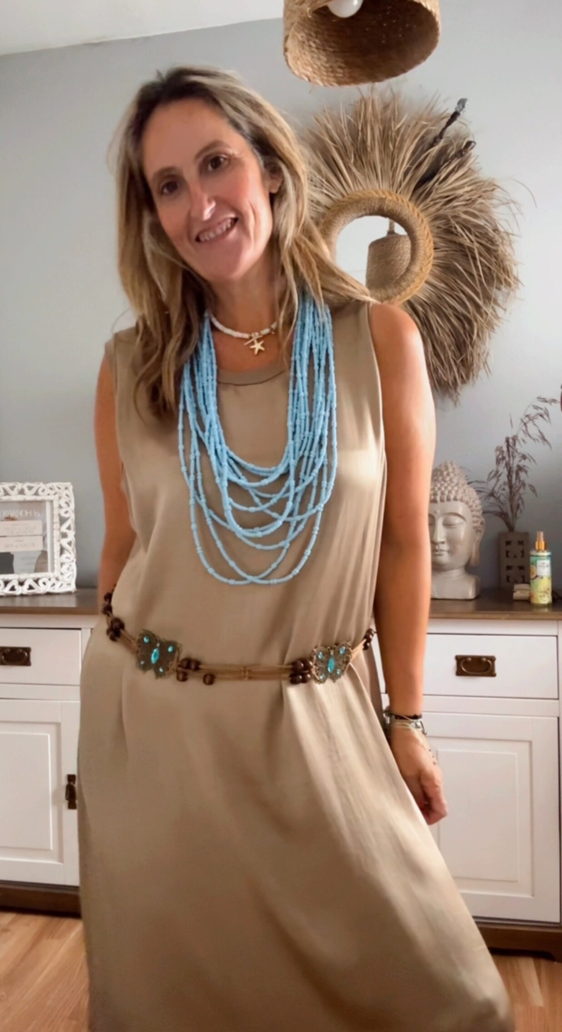 Vestido Raso Dorado - 1