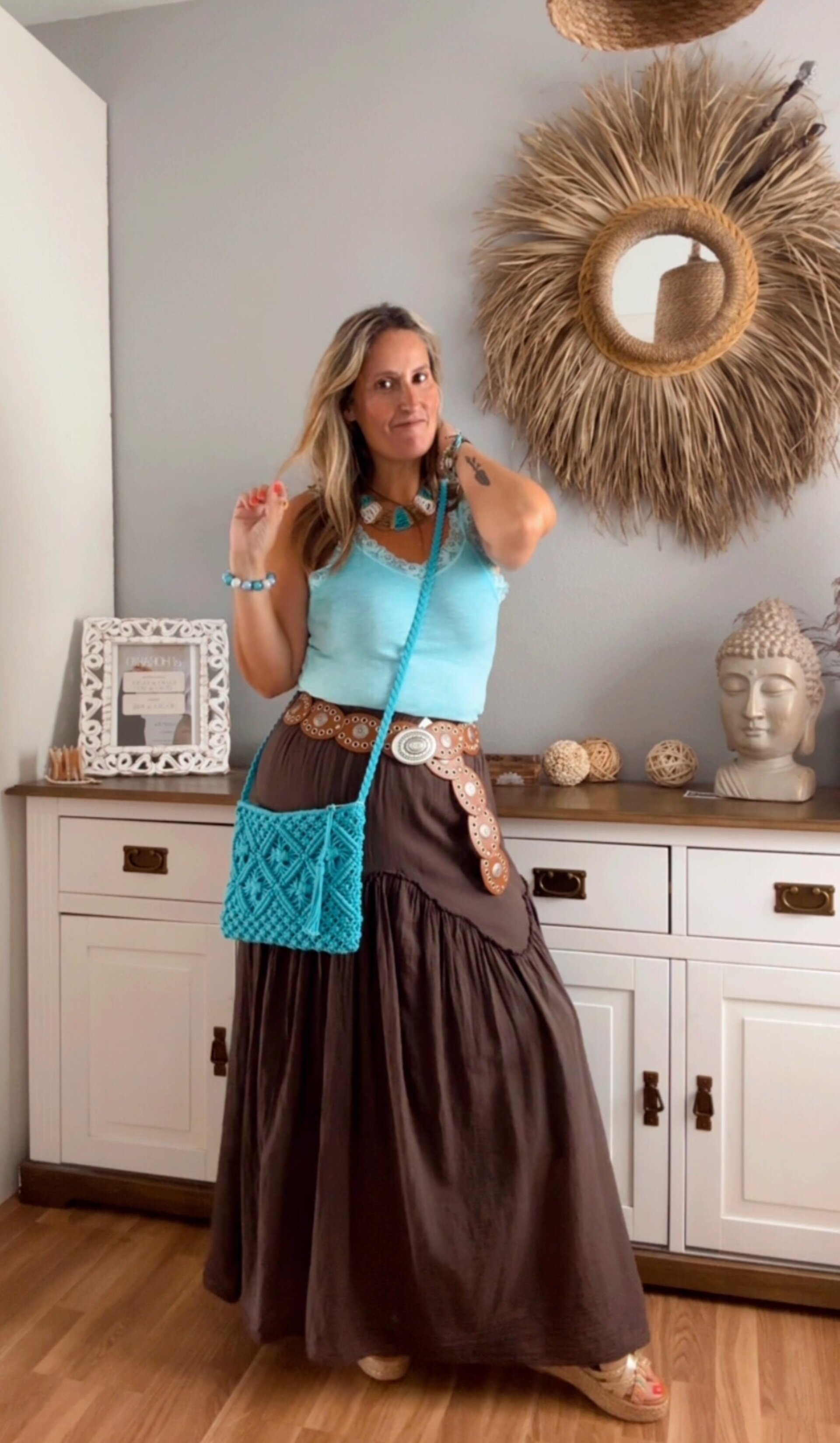 Bolso Macramé Turquesa - 2